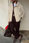 Yongi Asymmetrical Zipper Snap Detailed Oversize Men's Gabardine Jacket - 2