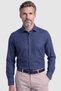 Navy Blue Pinstripe Long Sleeve Classic Collar Shirt