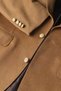 Camel Suede Textured Buttoned Blazer Jacket - 3