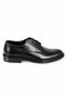 Black 100% Leather Lace-Up Flat Toe Men's Classic Shoes