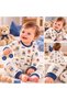 Zero Collar Cotton Printed Boys' Newborn Baby Elastic Waist Long Sleeve Top and Bottom Pajama Set 6-24 Months - 2