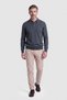 Anthracite Polo Collar Long Sleeve Men's Knitwear - 5
