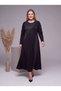 Crew Neck Silk Cupra Garnished Crystal Fabric Full Length Dress