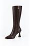 Hope Brown Rustic Women's Daily Pointed Toe Steel Accessory Detailed Stylish Modern Classic Elegant Thick Heeled Boots - 3