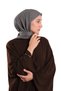 Dark Gray Muslin Scarf with Piping, Breathable Cotton Textured Crinkle 202214_23 - 3