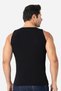 Delux Series Men's Black Ribbed Undershirt Cotton Lycra Slim Fit Flexible Stylish Home Wear - 5