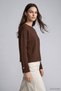 Crew Neck Cufflink Sweater 2590 Brown