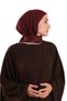 Burgundy Muslin Scarf with Piping, Breathable Cotton Textured Crinkle 202214_16 - 3