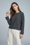 Crew Neck Cufflink Sweater 2590 Anthracite