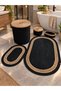 Black Wicker Bathroom Set Laundry Basket, Bath Mat, Makeup Basket, Dirty Laundry Basket, Decorative Wicker