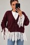 Premium Soft Cardigan with Lace Detail on the Sleeves - 2