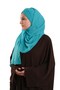 Water Green Practical Ready-To-Wear Bonnet Shawl Chiffon Self-Boned Single Band 1453_32 - 3