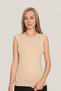 Women's Cotton Lycra Crew Neck Sleeveless T-Shirt Skin Color 2'Li Package Summer Blouse Relaxed Cut - 4