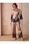 Women's Satin Alta Pajama and Dressing Gown Set with Lace Details, 2-Piece Pajama Set - 3
