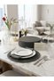 6 Pieces Anthracite Jute Supla Lux Presentation Plate Coasters American Service Set (31 cm) - 2