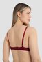 Delux Series Women's Non-Padded Underwire 3-Piece Bra Burgundy White Black Woven Plain Piece - 3