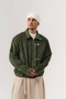 Hookcord Thick Corduroy Men's Coat with Metal Hook Closure and Collar