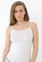 Special Production Women's White Bamboo Thread Strap Undershirt 2'Li Package Breathable Elegant Underwear - 2