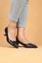 Women's Short Heeled Krok Evening Dress Shoes Heeled Shoes - 2