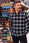 Men's Winter Plaid Flannel Shirt 100% Cotton Long Sleeve Single Pocket Comfortable Fit - 2