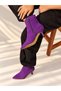 Vienna Purple Suede Pointed Toe 5 cm Thin Heel Women's Boots Botti̇e - 2