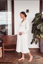 Elarina Lace and Satin Piping Detailed Buttoned Maternity and Postpartum Nightgown - 2