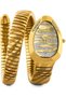 Just Caballi Women's Stainless Steel Quartz Analog Watch, 22 mm, Gold-Tone Snake Wrap Bracelet, Patterned Dial, JC1L225M0035