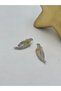 Double Color Zircon Stone Bird Earrings (Steel) - 2