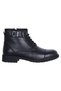B484 Black Rubber 100% Leather Men's Boat Shoes