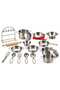 Kids Stainless Steel Kitchen Play Set with Cooking Pots, Pans, Lids, Utensils and Storage Rack, Pretend Play Cookware Set, Mini Chef Role Play Kitchen Accessories, Educational Toy, Ages 3+ - 2