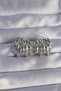 Brass Silver Color Serrated Curved Model Earrings