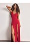 Women's Combed Cotton Viscose Simple and Elegant Long Nightgown with Slits - 6
