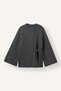 Relaxed Fit Crew Neck Wide Sleeve Lace-Up Wool Blend Knitwear Basic Sweater H2411Ax26Au - 6