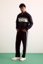 Standard Fit Polo Collar Blocky Printed Sweatshirt H8166Ax26Au - 2