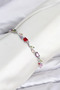 Brass Silver Color Mix Color Zircon Stone Flower Model Women's Bracelet - 3