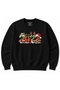 Christmas 2027 – Festive Snowman, Reindeer & Santa Hat Graphic Sweatshirt