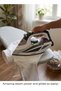 2400W High Power Steam Iron, Ceramic Soleplate Steam Iron for Clothes, Rapid Heating, Multi Steam Settings, Anti-Drip & Self-Cleaning Function, Portable Electric Iron for Home Laundry Garment Ironing