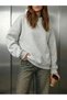Women's Fleece Lined 3 Thread Organic Cotton Oversize Plain Hooded Hoodie Sweatshirt - 5