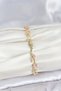 Brass Gold Color Pink Zircon Stone Flower Model Women's Bracelet - 2