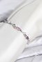 Brass Silver Color Pink and Purple Zircon Stone Flower Model Women's Bracelet - 3
