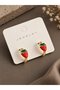 Brass Strawberry Model Gold Color Children's Earrings