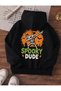 Children's Spooky Dude Printed Oversize Hooded Sweatshirt - 2