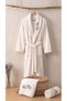 Bloom Women's Embroidered Bathrobe Set |   3-Piece Bathroom Set |   60% Bamboo 40% Cotton