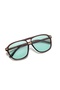 Veluna Brown Frame Green Glass Unisex Sunglasses 55 Ekartman Uv400 - 3