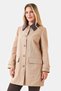 60108Ts Camel Velvet Collar Plaid Lining Trench Coat - 3