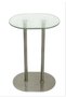 Double Metal Base Glass Service Table - Silver