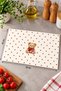 Glass Cutting Board with Teddy Bear, Cream Background, Burgundy Polka Dot Themed - Glass Cutting Board |   25cm X 35cm - 2