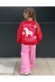 Girl's Gabardine Trousers Set with Ruffle Detail at the Bottom - 2