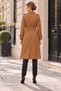 Women's Tan Color Belted Double-Breasted Trench Coat - 3