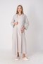 Women's Maternity and Pregnancy Dressing Gown and Nightgown Set with Lace Collar and Buttoned Front, Breastfeeding Compatible